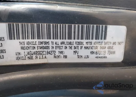 2002 Jeep Grand Cherokee Laredo из США, поврежденный, VIN 1J4GW48S62C104272